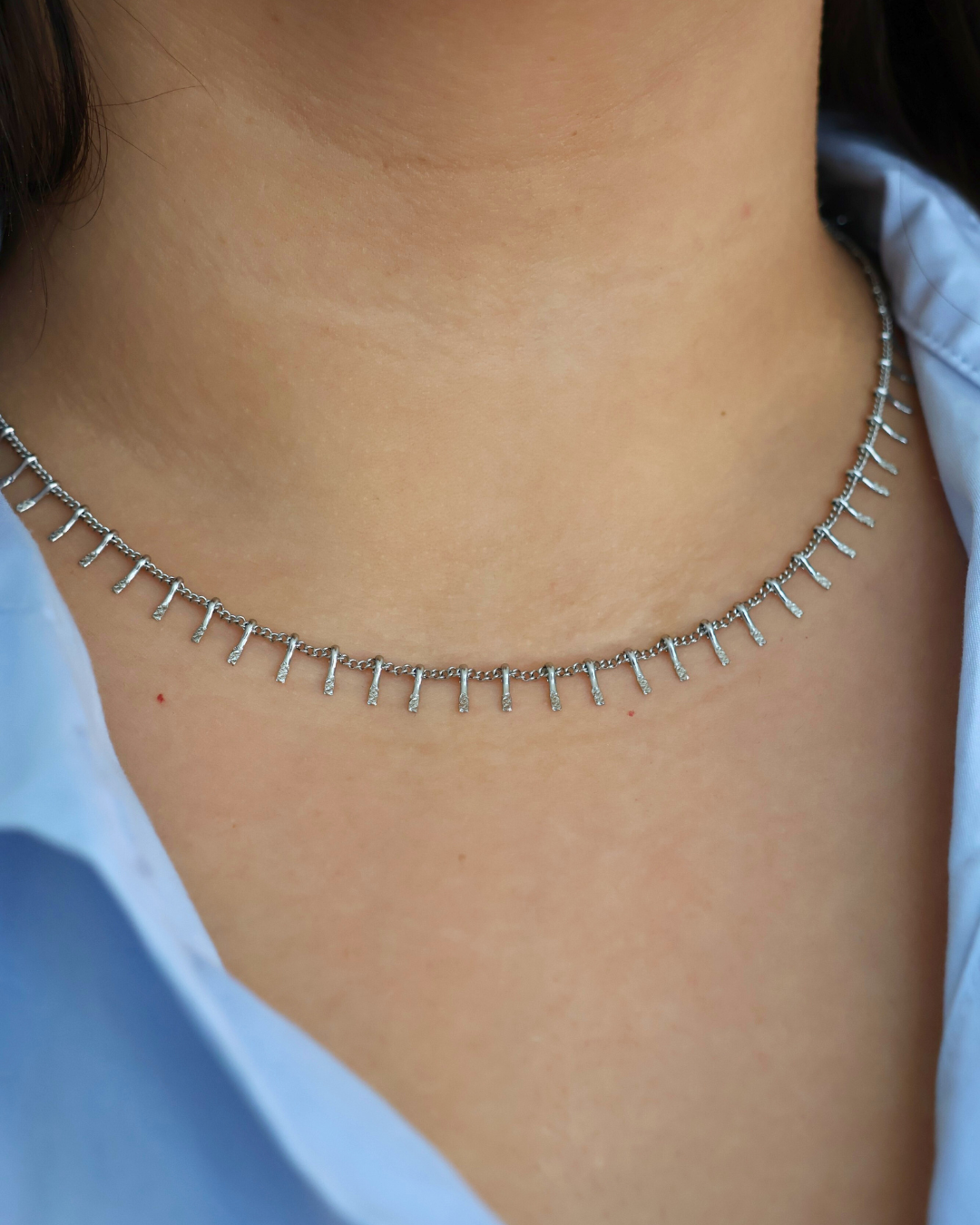 Collier pampilles argenté - Alix