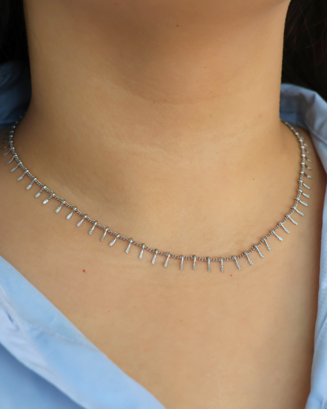 Collier pampilles argenté - Alix