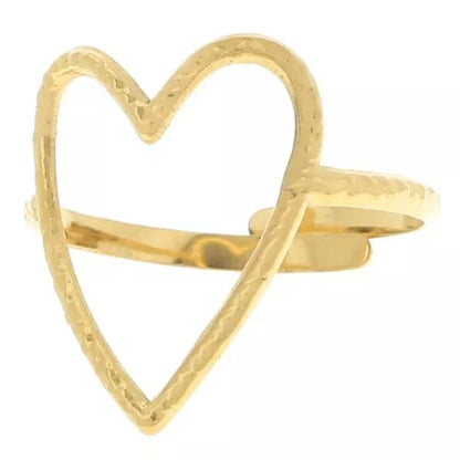 Bague coeur martelé - Romane