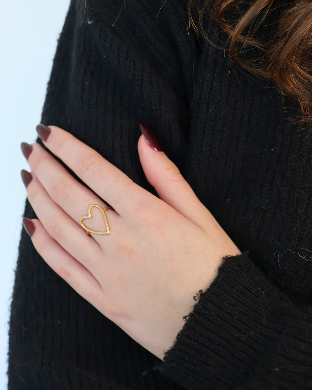 Bague coeur martelé - Romane