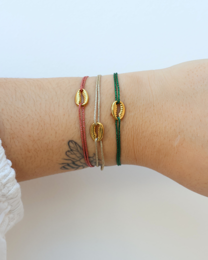 Bracelet cordon avec coquillage - Cléo