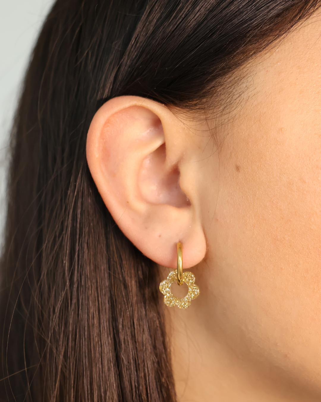 Boucles d'oreilles fleurs paillettes - Lou