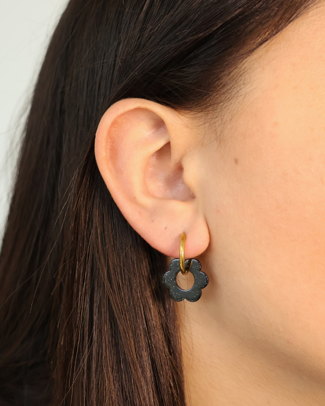 Boucles d'oreilles fleurs paillettes - Lou