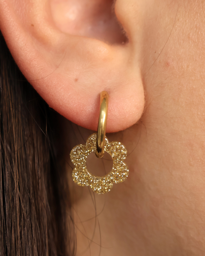 Boucles d'oreilles fleurs paillettes - Lou