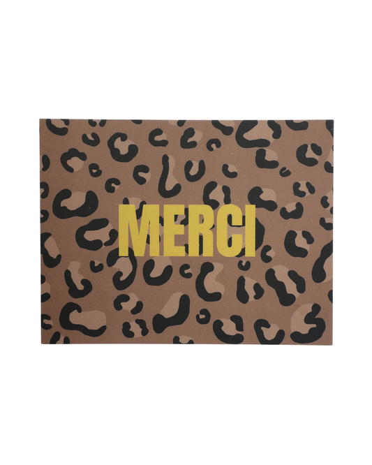 Carte de voeux léopard "Merci"