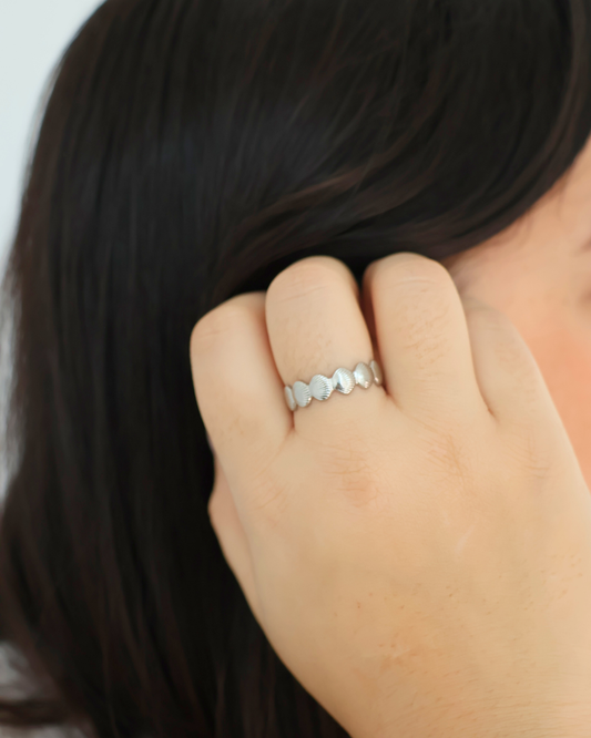 Bague coquillages argenté - Noémie